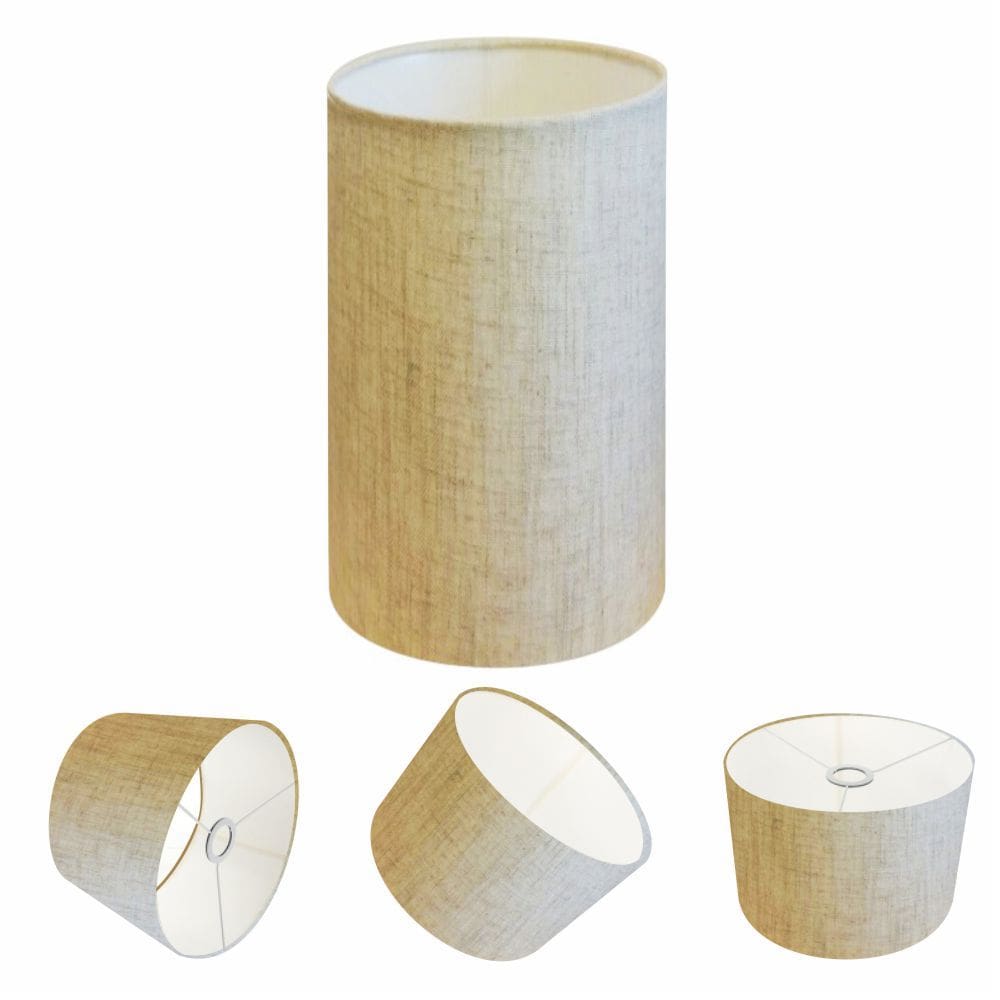 Cúpula Abajur Cilíndrica Cp-8002 Ø13x30cm Rustico Bege