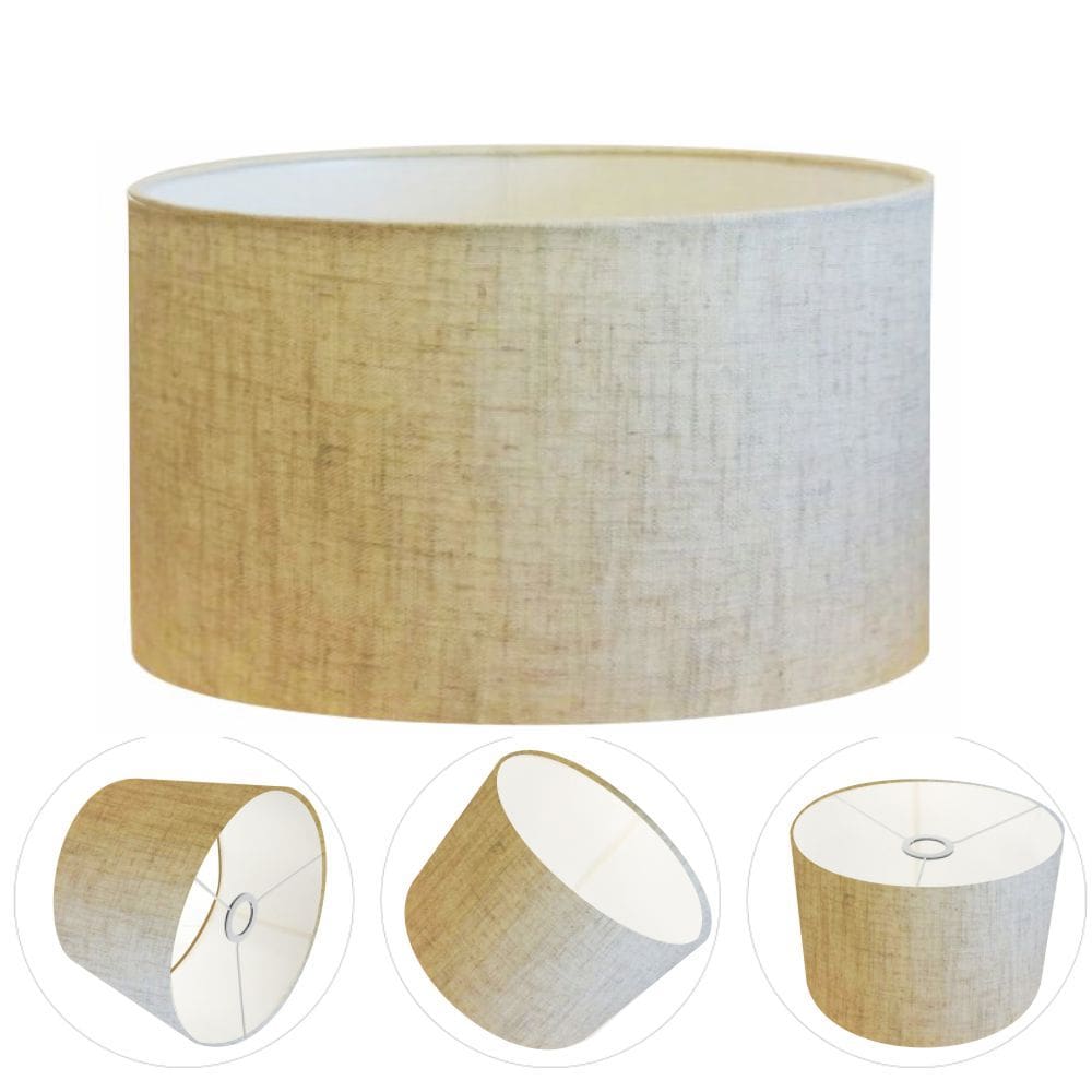 Cúpula Abajur Cilíndrica Cp-7028 Ø60x30cm Rustico Bege