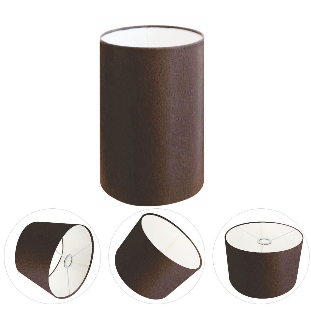 Cúpula Abajur Cilíndrica Cp-7004 Ø15x25cm Café