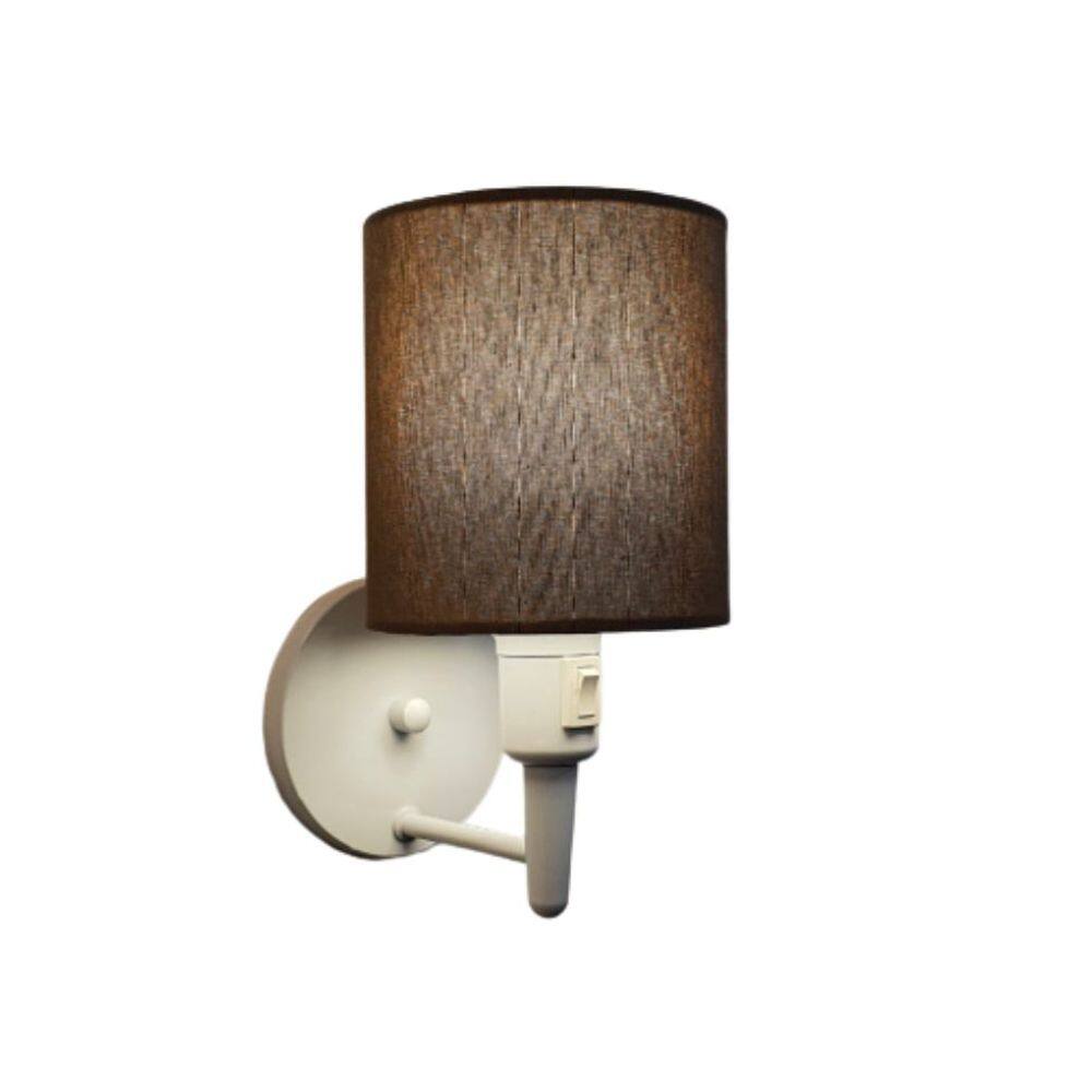 Arandela Cilíndrica Md-2030 Branca Com Liga e Desliga Cupula Caqui - Bivolt