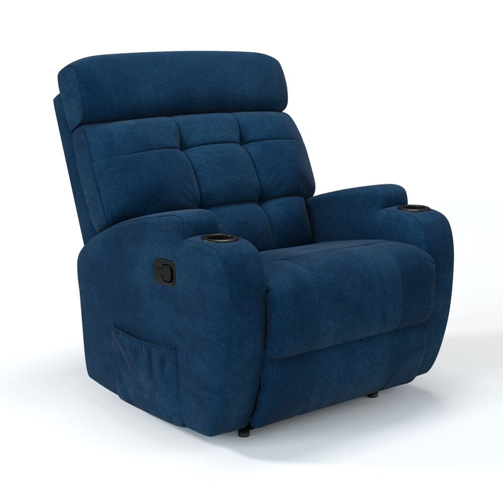 Poltrona Do Papai Reclinável Manual Com Massagem Em Tecido Bouclé