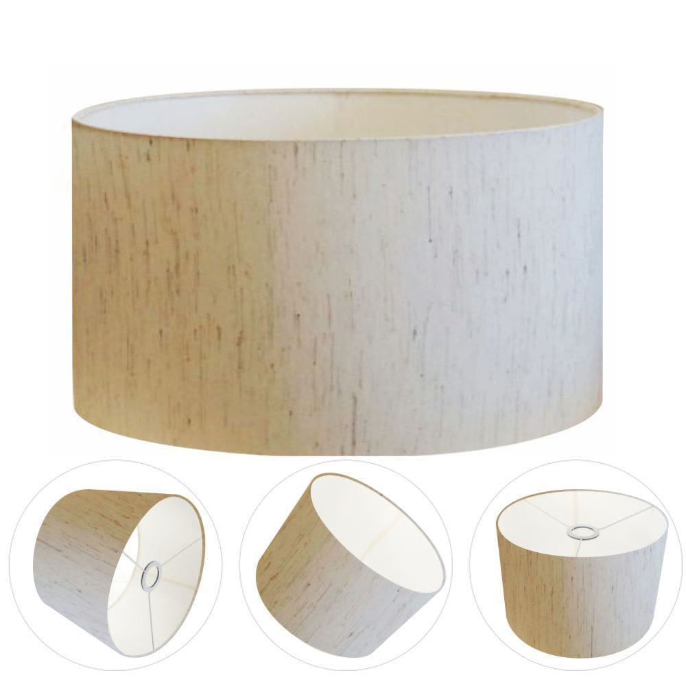 Cúpula Abajur Cilíndrica Cp-8028 Ø60x30cm Linho Bege