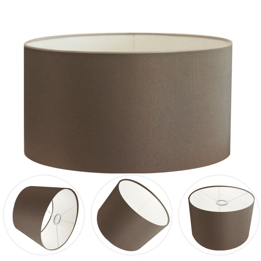 Cúpula Abajur Cilíndrica Cp-8023 Ø50x21cm Cáqui