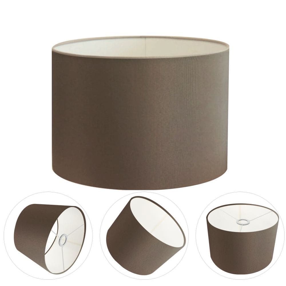 Cúpula Abajur Cilíndrica Cp-8022 Ø45x30cm Cáqui
