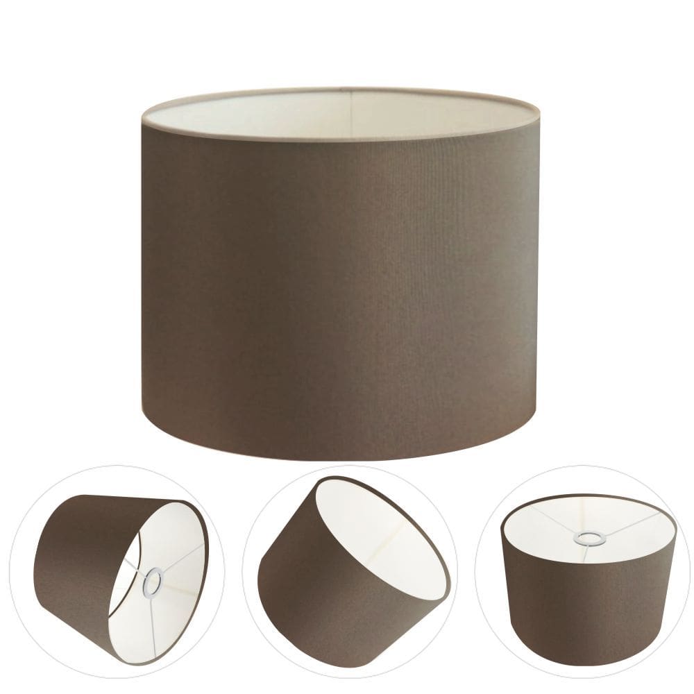 Cúpula Abajur Cilíndrica Cp-8014 Ø35x21cm Cáqui