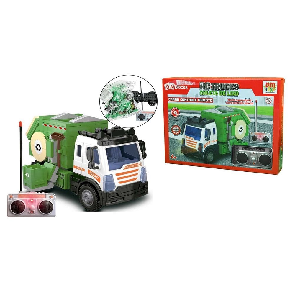DM Blocks Controle Remoto Caminhão Coleta de Lixo - Dm Toys