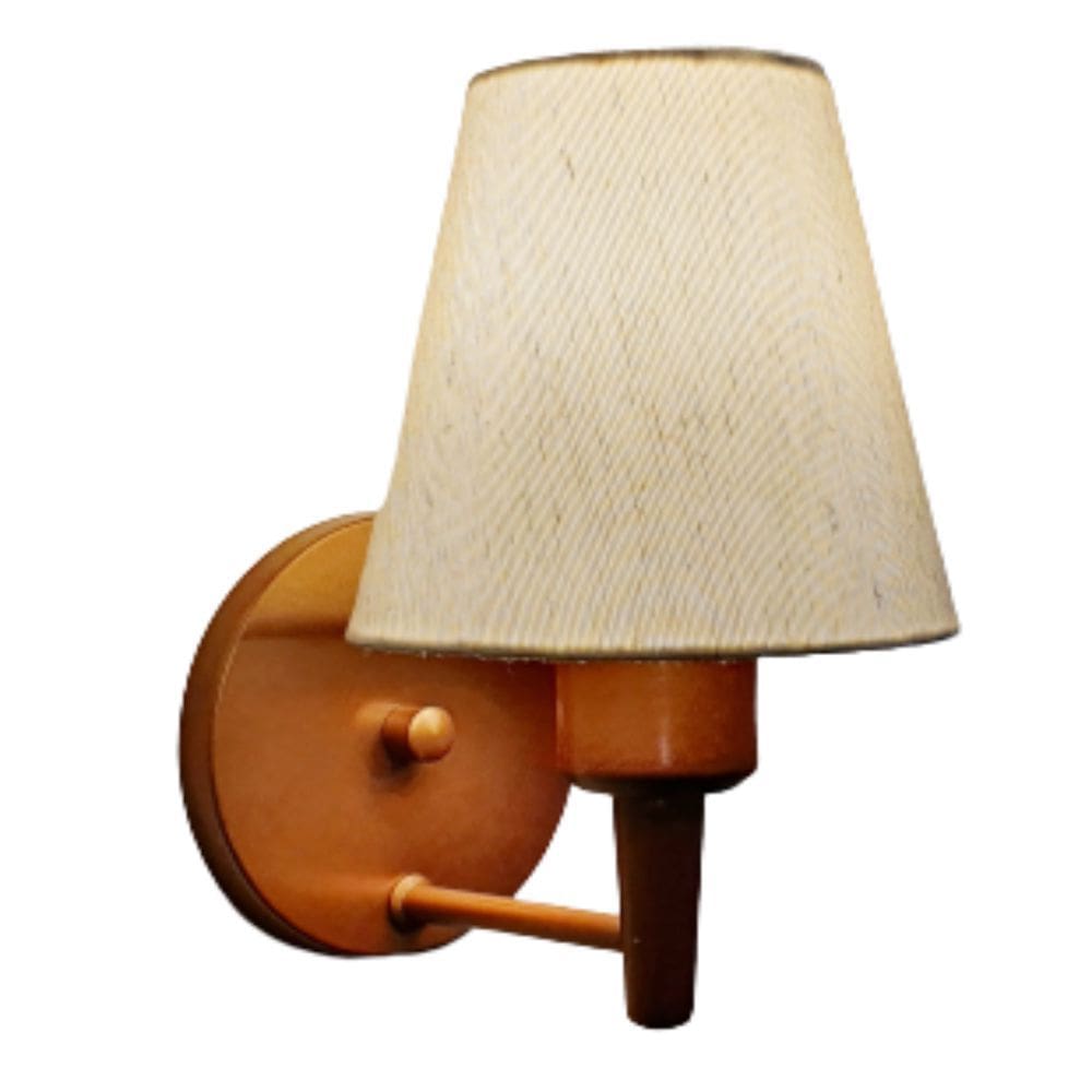 Arandela Cone Md-2004 Base Cobre Cúpula em Tecido 14/14x07cm Linho Bege - Bivolt