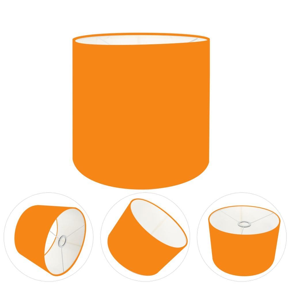 Cúpula Abajur Cilíndrica Cp-8008 Ø20x25cm Laranja