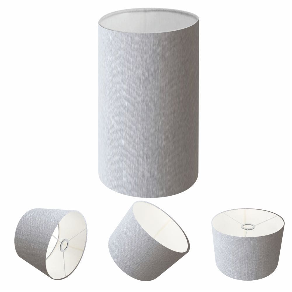 Cúpula Abajur Cilíndrica Cp-8002 Ø13x30cm Rustico Cinza