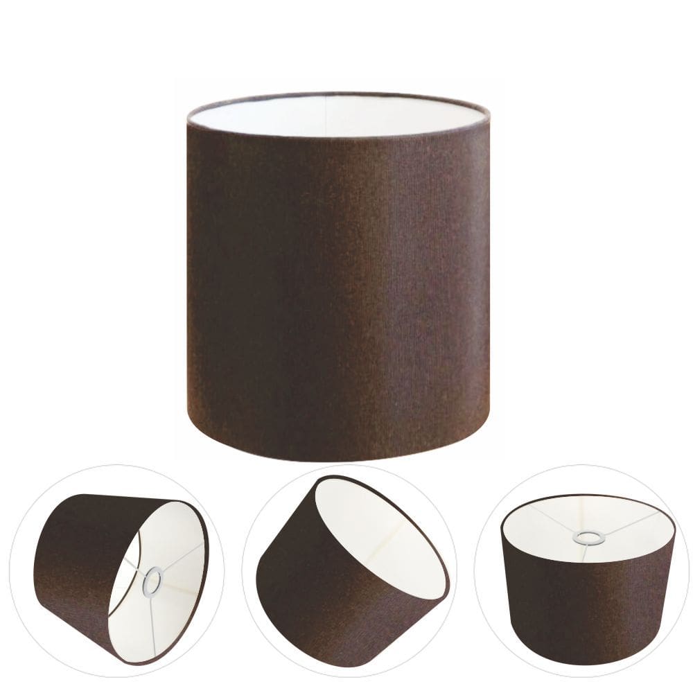 Cúpula Abajur Cilíndrica Cp-8007 Ø20x22cm Café