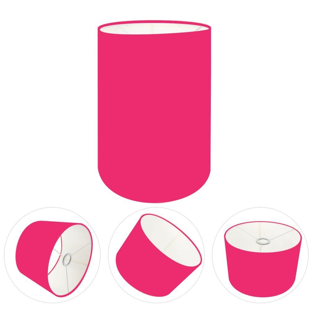 Cúpula Abajur Cilíndrica Cp-8006 Ø18x25cm Rosa Pink