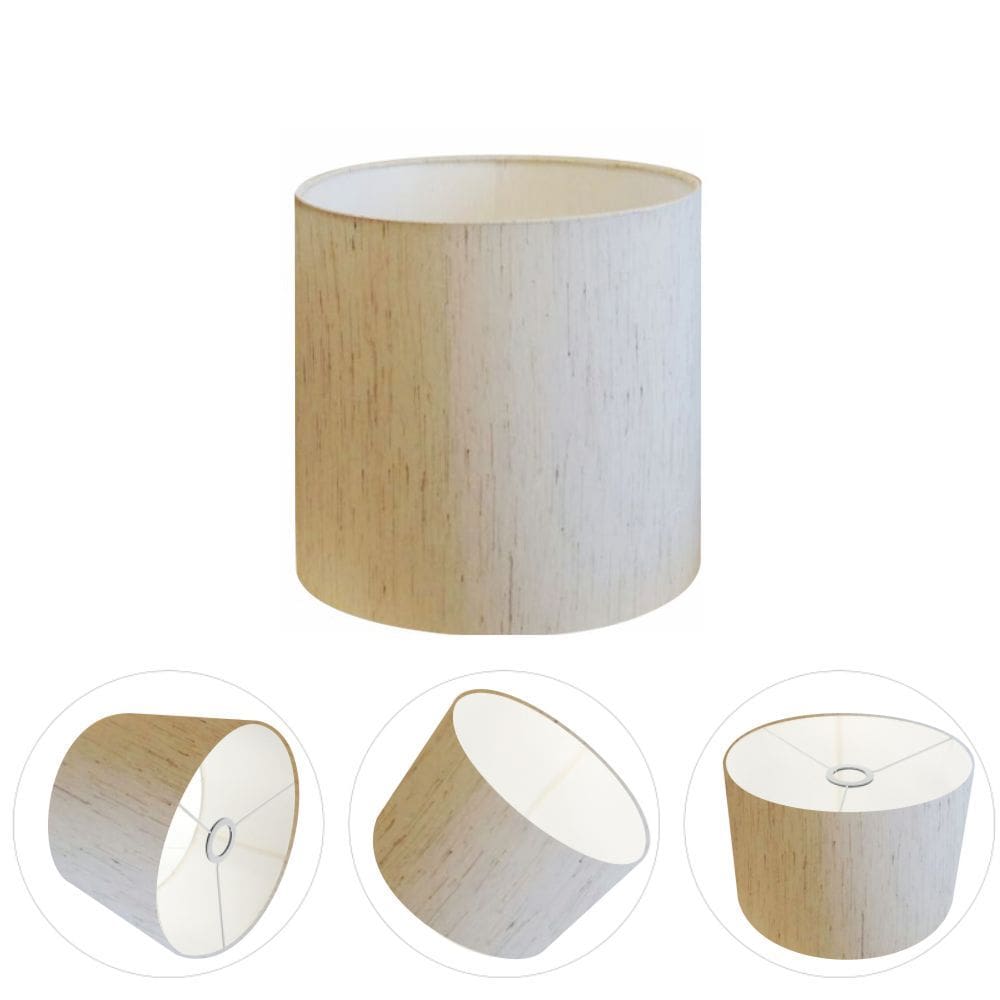 Cúpula Abajur Cilíndrica Cp-8005 Ø18x18cm Linho Bege
