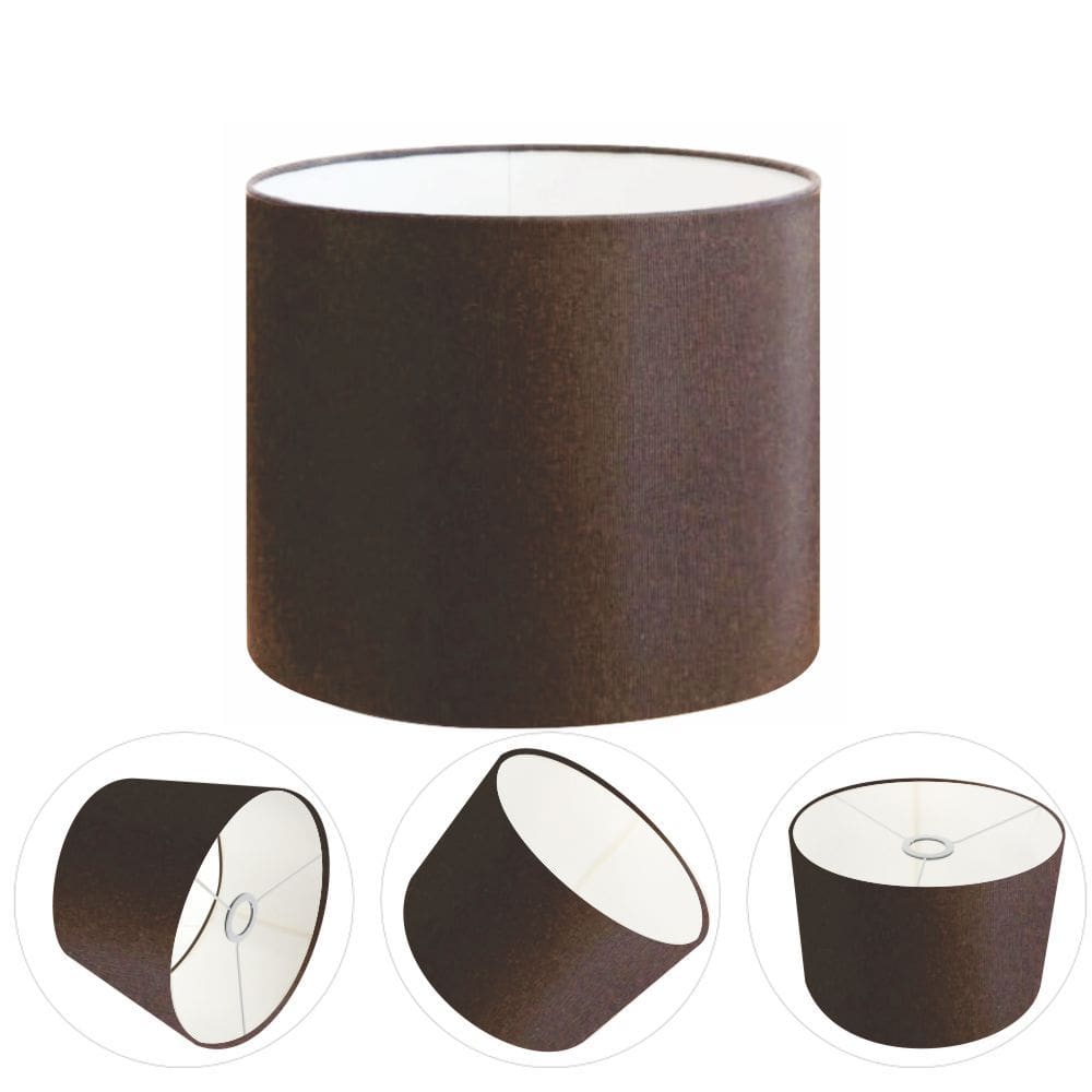 Cúpula Abajur Cilíndrica Cp-7012 Ø30x25cm Café