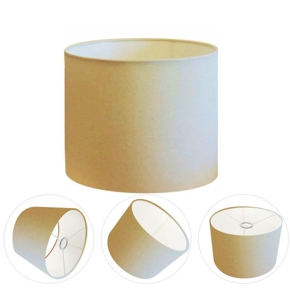 Cúpula Abajur Cilíndrica Cp-7010 Ø25x25cm Algodão Crú