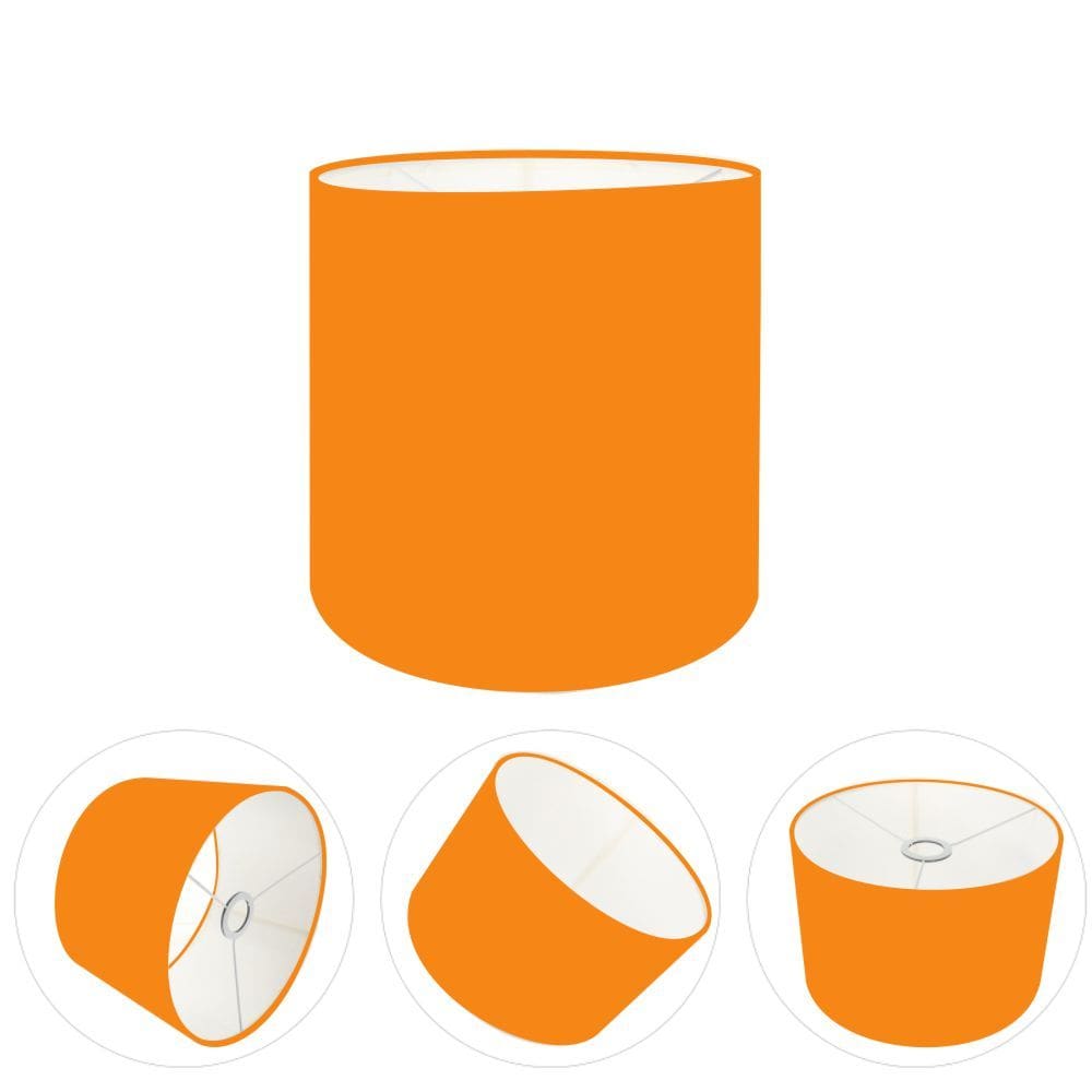 Cúpula Abajur Cilíndrica Cp-7005 Ø18x18cm Laranja
