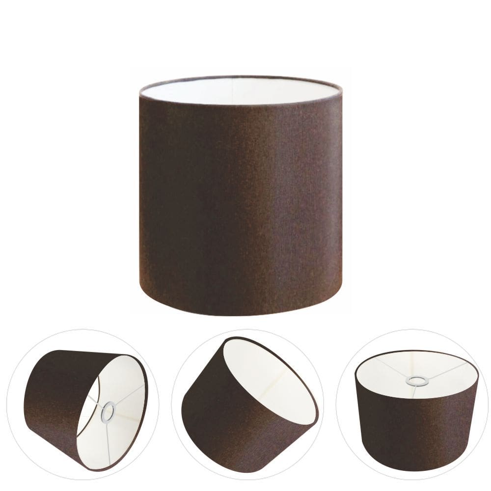 Cúpula Abajur Cilíndrica Cp-7005 Ø18x18cm Café