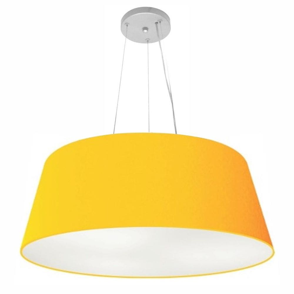Lustre Pendente Cone Md-4072 Cúpula em Tecido 30/80x65cm Laranja - Bivolt
