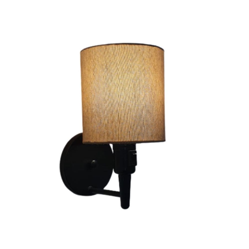 Arandela Cilíndrica Md-2030 Preto Com Liga e Desliga Cupula Palha - Bivolt