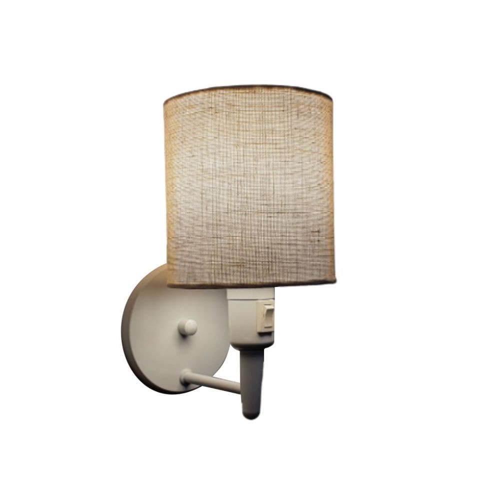 Arandela Cilíndrica Md-2030 Branca Com Liga e Desliga Cupula Rustico Bege - Bivolt