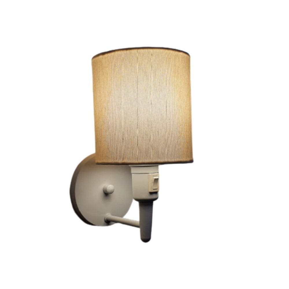 Arandela Cilíndrica Md-2030 Branca Com Liga e Desliga Cúpula Algodão Cru - Bivolt