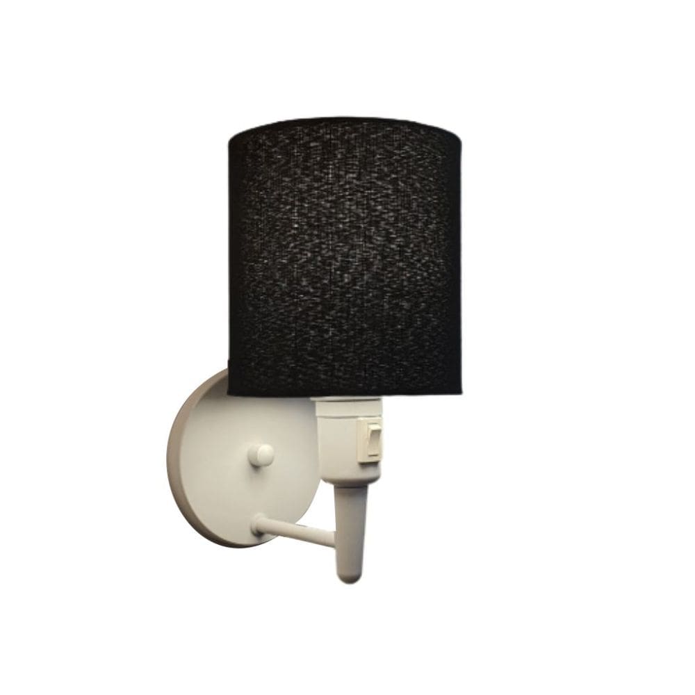 Arandela Cilíndrica Md-2030 Branca Com Liga e Desliga Cupula Preto - Bivolt