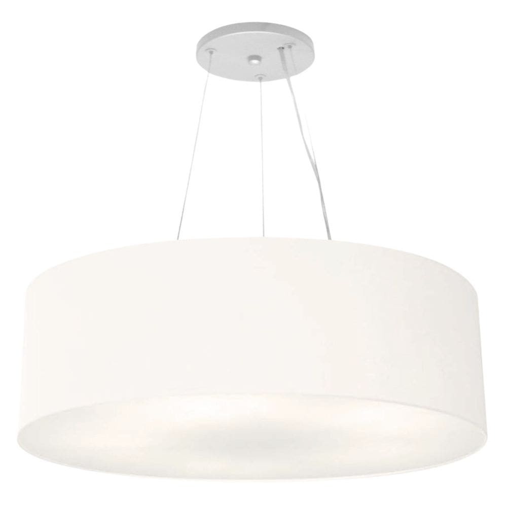 Lustre Pendente Cilíndrico Md-4381 Cúpula em Tecido 100x30cm Branco - Bivolt