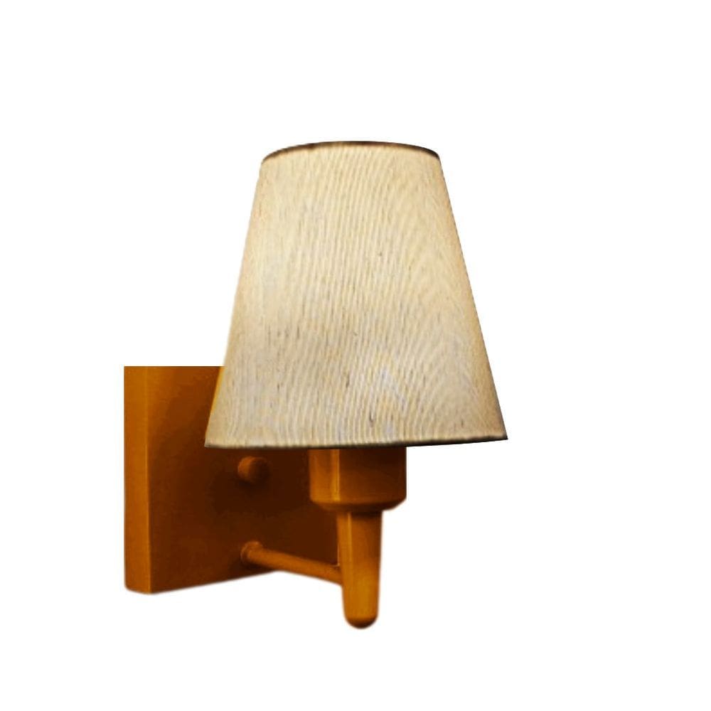 Arandela Quadrada Md-2034 Cobre Cúpula em Tecido Cone Linho Bege - Bivolt