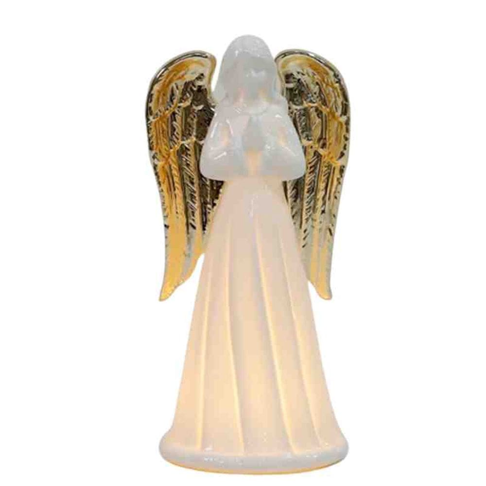 Anjo Orando Porcelana com LED Avanti