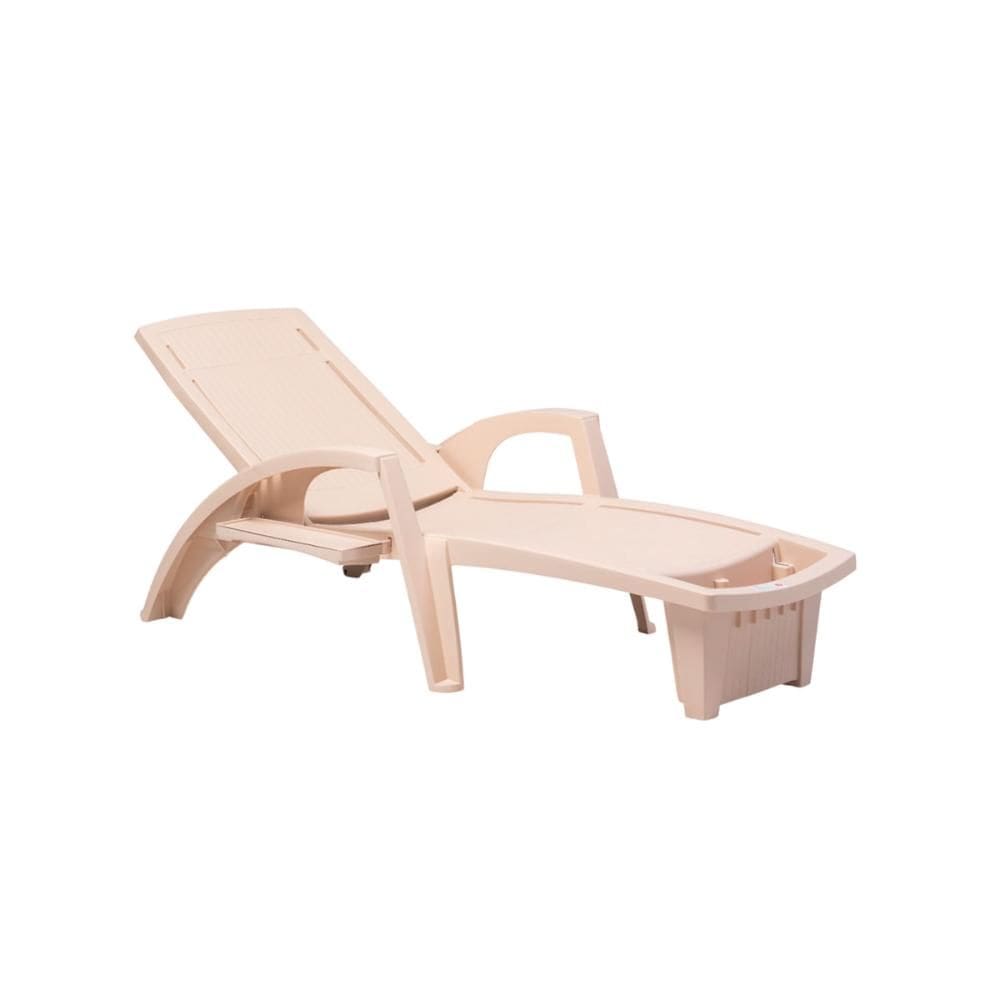 Espreguiçadeira Sole Reclinável Bege em Polipropileno com Proteção UV Pisani