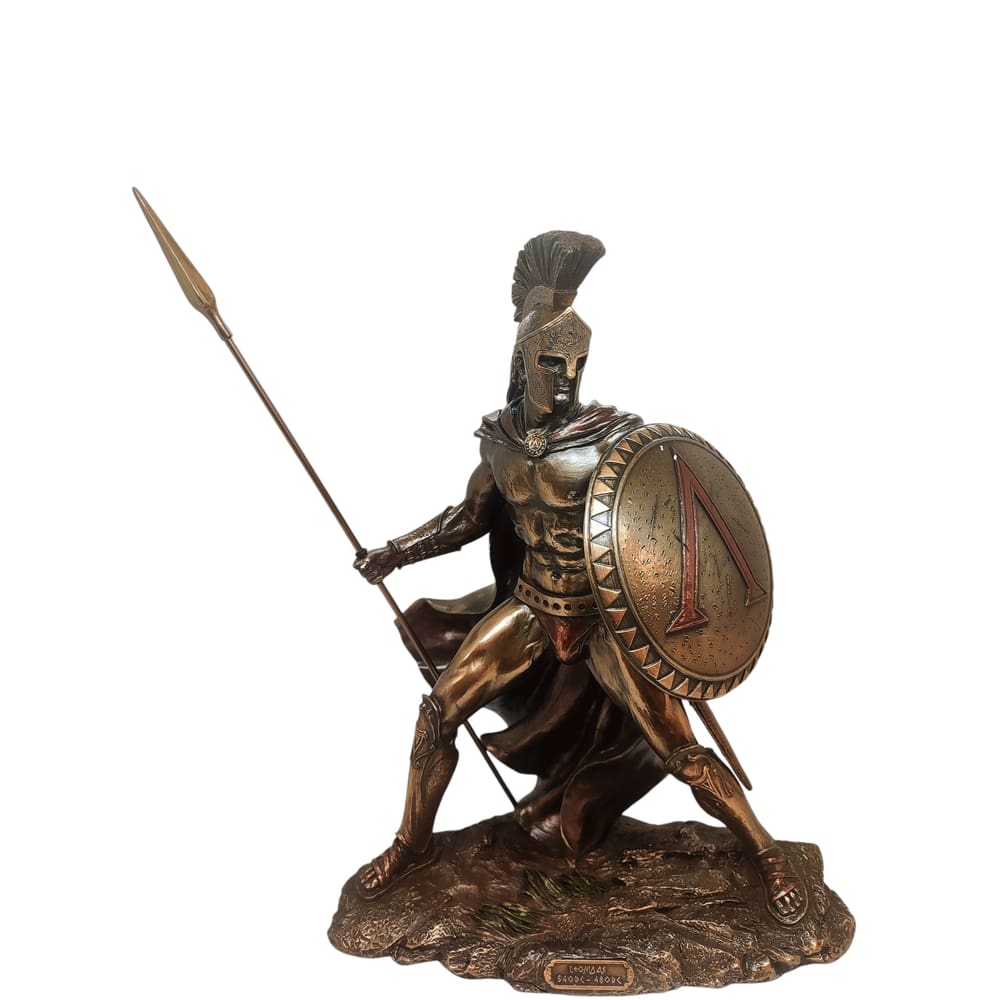 Estátua Guerreiro Leonidas Rei Espartano Detalhado 33 cm