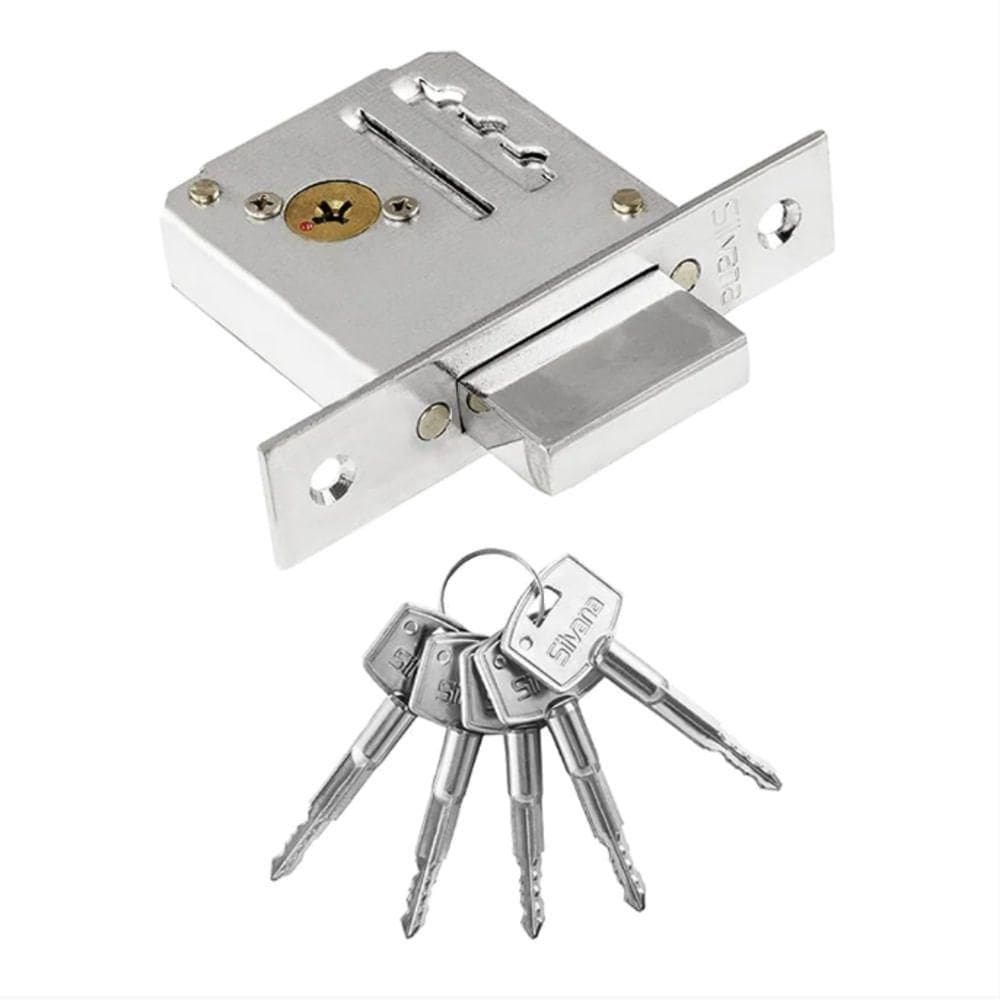 Conjunto De Fechadura Auxiliar 4000 Cromado - 96872 - Silvana