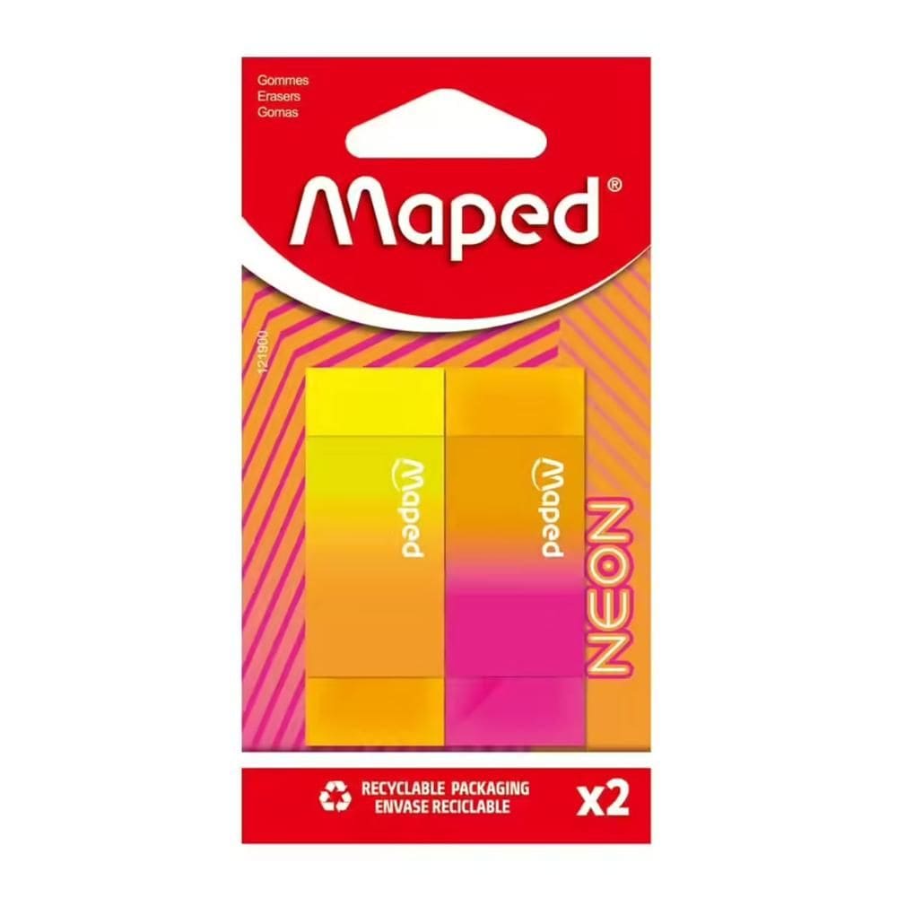Borracha escolar Neon com 2 unidades 121900 - Maped