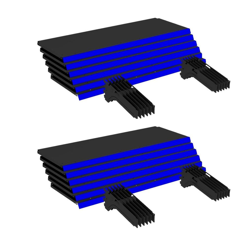 Kit 12 Bandejas Gondola Ponta FIT 40 Preto 12X 30x78 Pe Azul