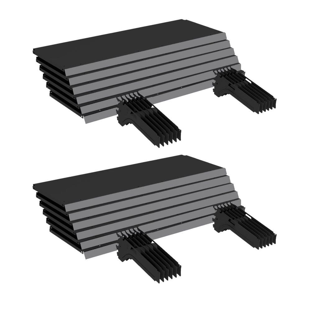 Kit 12 Bandejas Gondola Ponta FIT 40 Preto 12X 30x78 Pe Cinz