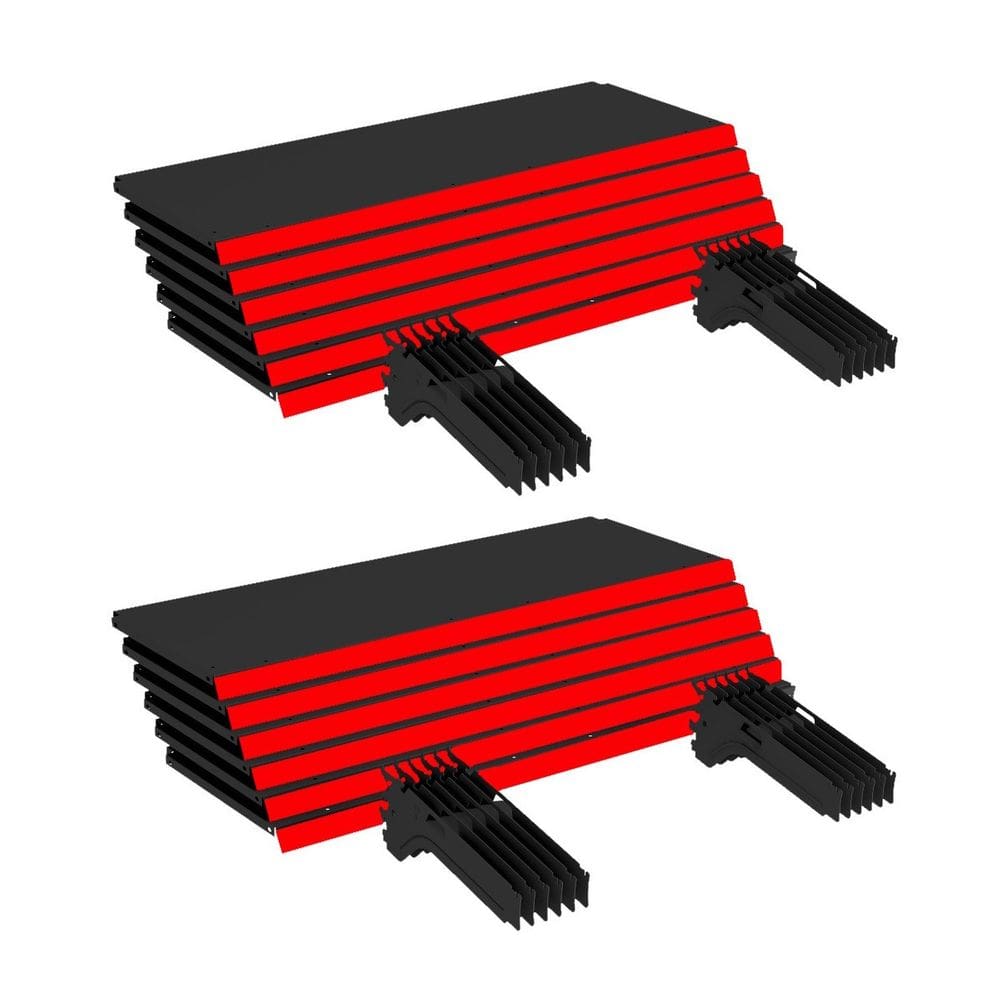 Kit 12 Bandejas Gondola Ponta FIT 40 Preto 12X 30x78 Pe Verm