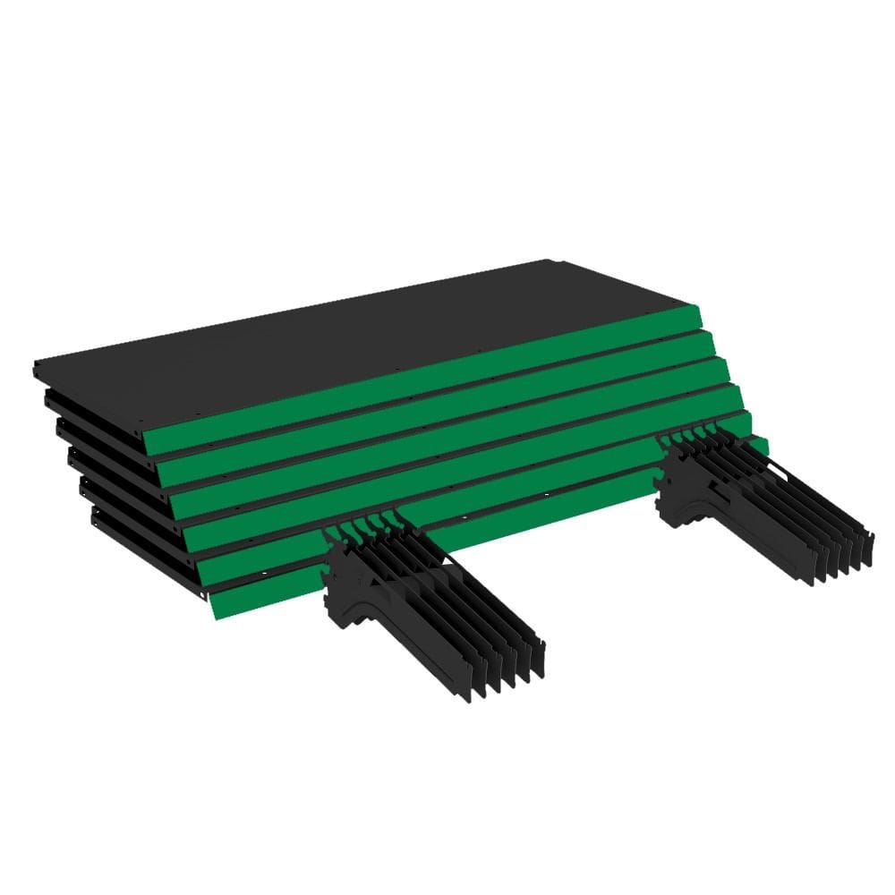 Kit 6 Bandejas Gondola Ponta FIT 40 Preto 6X 30x78 Pe Verde