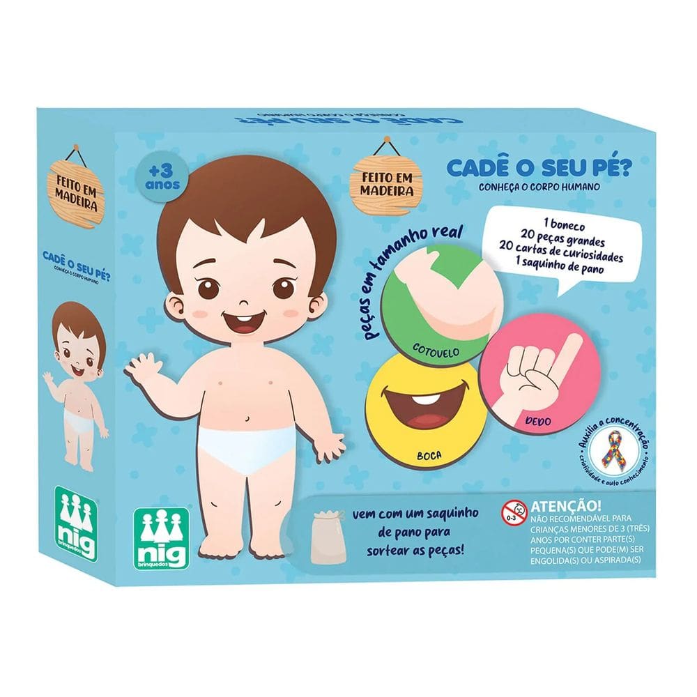 Jogo Pedagógico Inclusivo Cadê O Seu Pé - Nig 0583