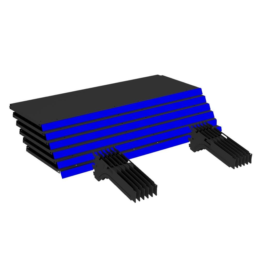 Kit 6 Bandejas Gondola Ponta FIT 40 Preto 6X 30x78 Pe Azul