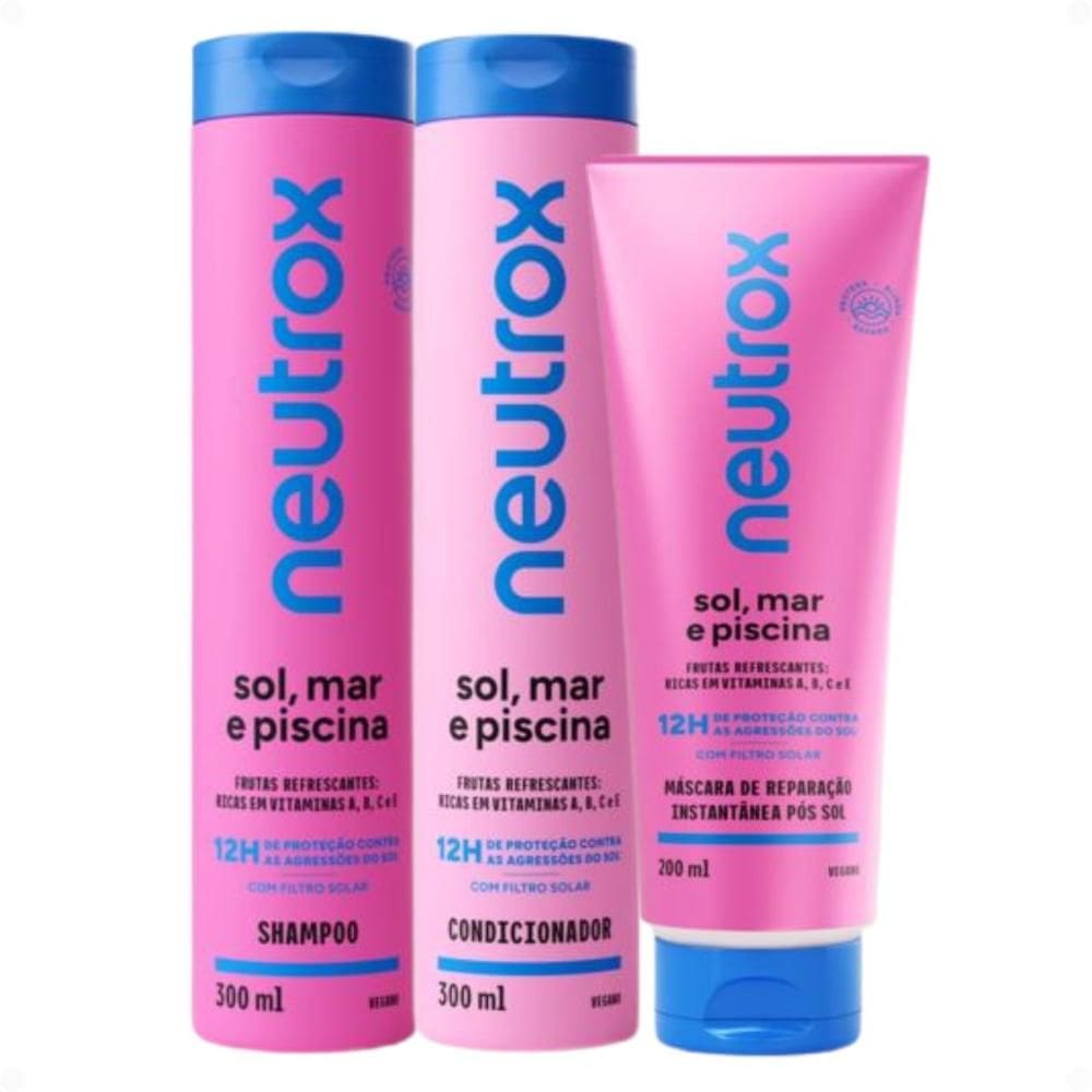 Kit Neutrox Sol, Mar e Piscina: Shampoo, Condicionador 300ml e Máscara Capilar 200ml