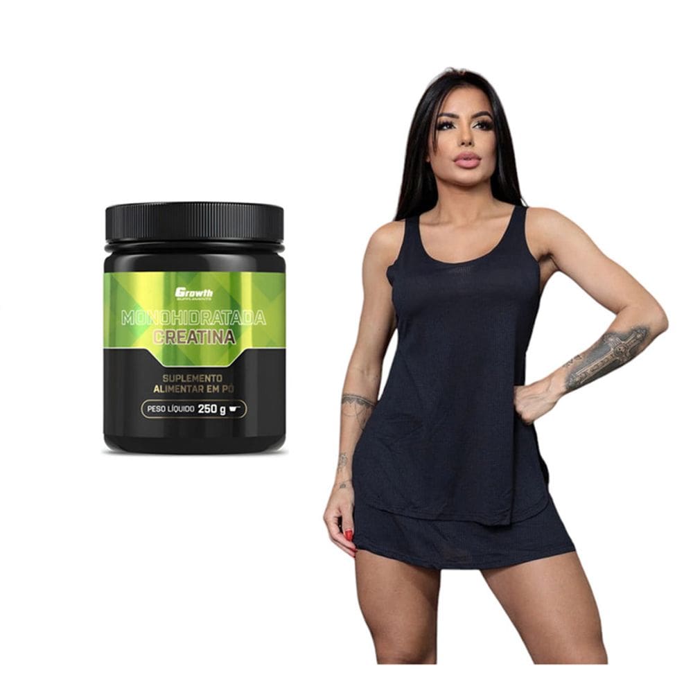 Kit Regata Pontilhada Dry Fit e Creatina Sem Sabor 250g