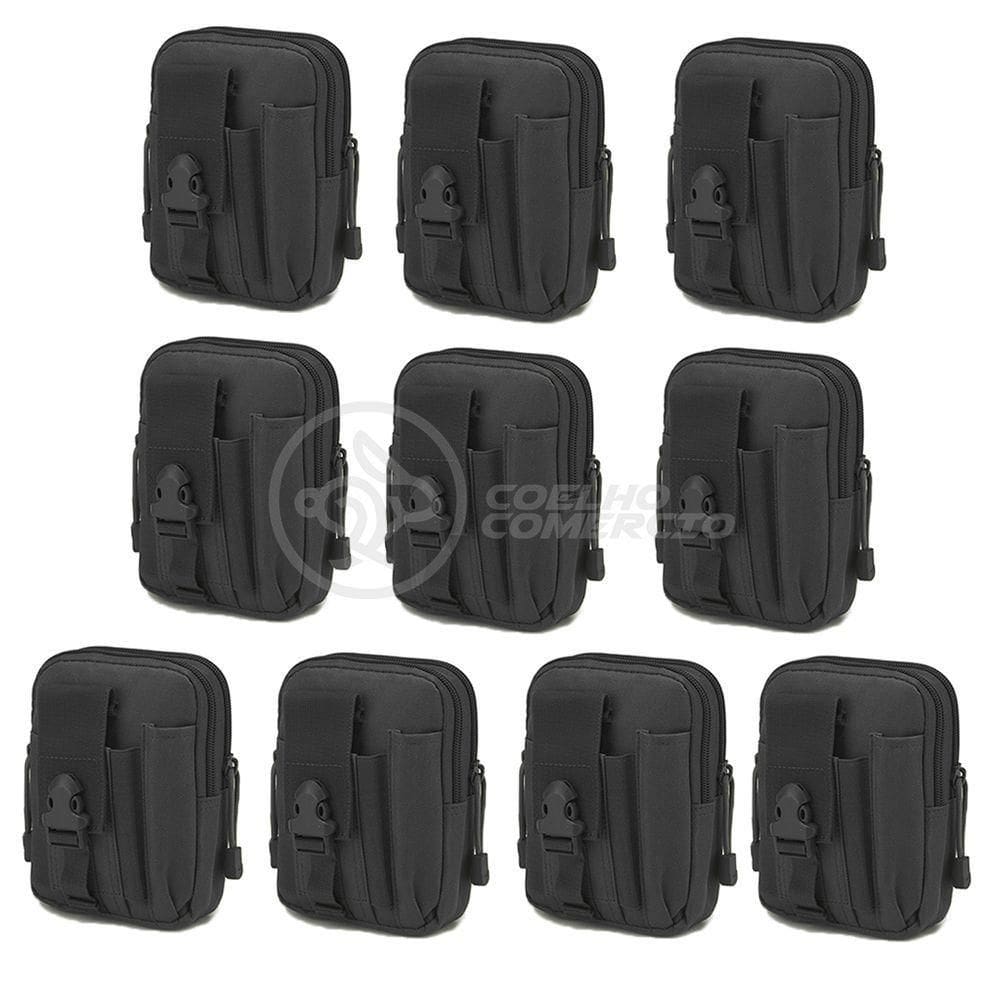 Kit 10 Bolsas Pretas Conjunto De Sobrevivência E Atividades Camping preto