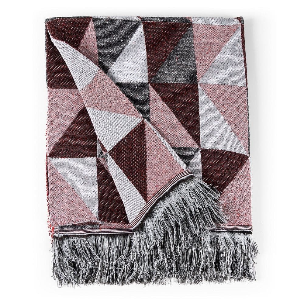 Manta Jacquard Misto com Franja 1,40 x 2,20 Dallas Vermelho