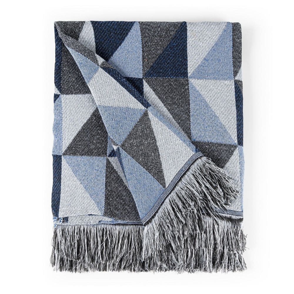 Manta Jacquard Misto com Franja 1,40 x 2,20 Dallas Marinho