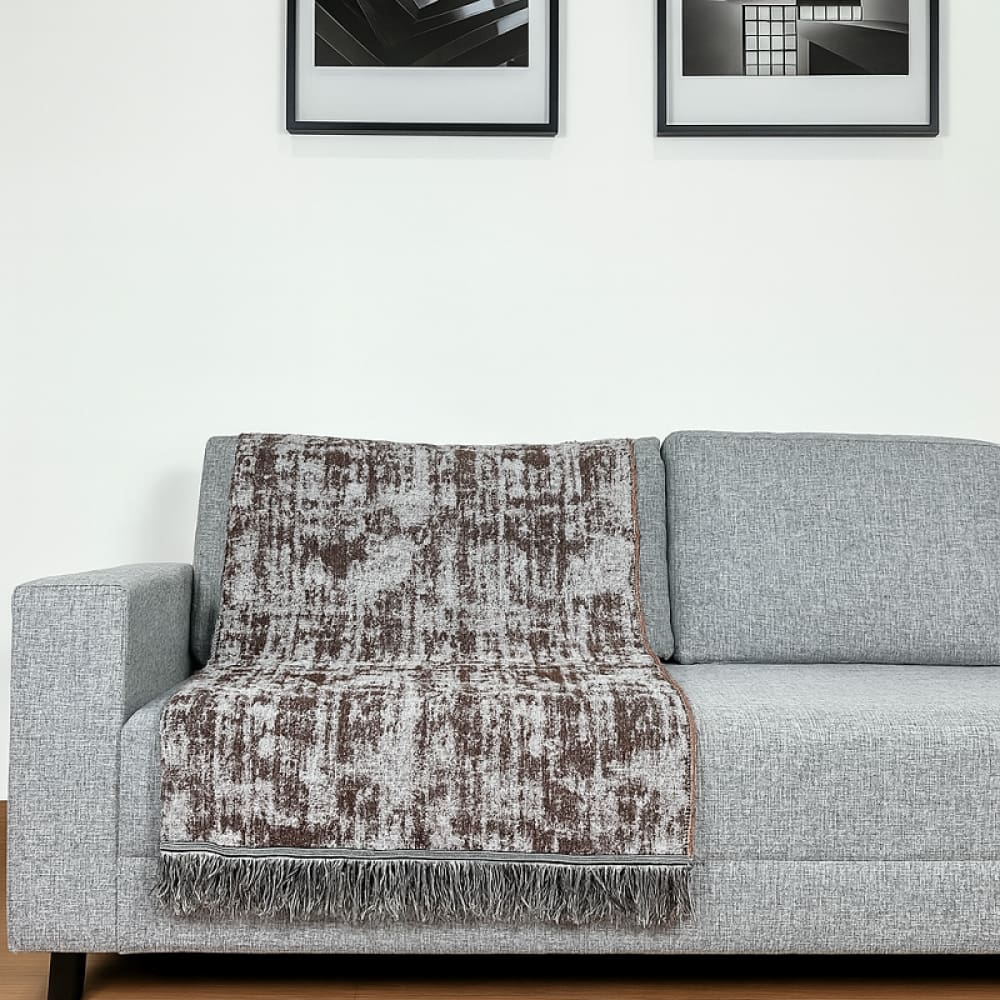 Manta Jacquard Misto com Franja 1,40 x 1,60 Paris Caramelo