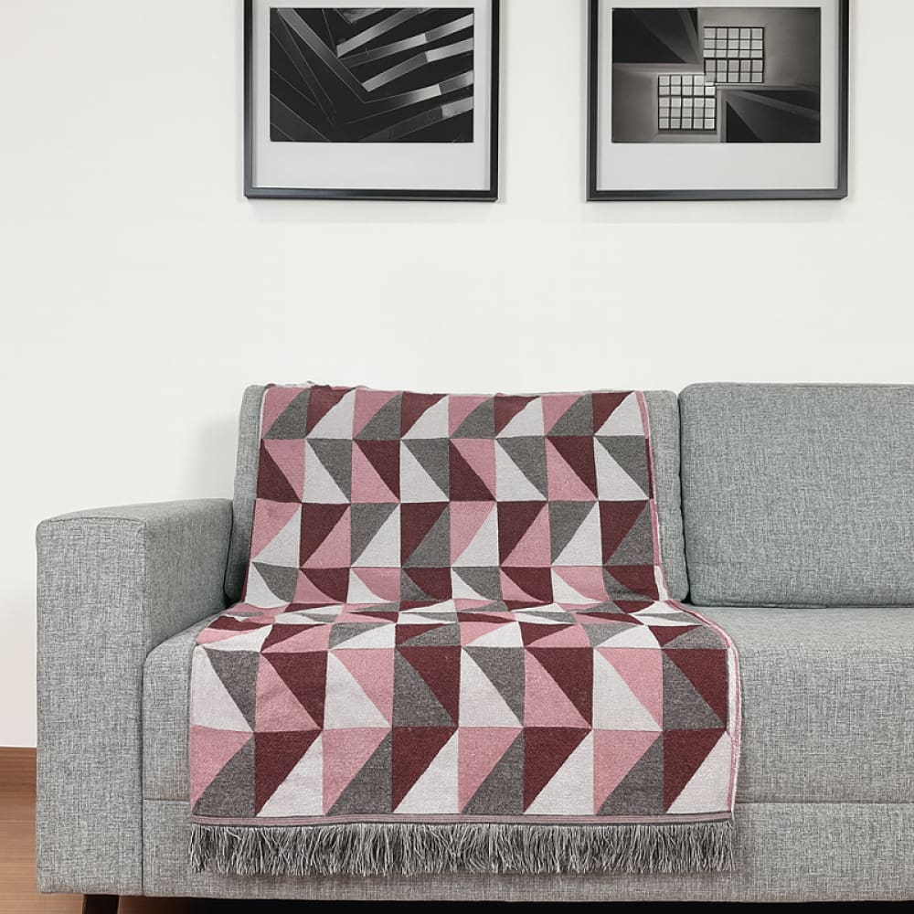 Manta Jacquard Misto com Franja 1,40 x 1,60 Dallas Vermelho