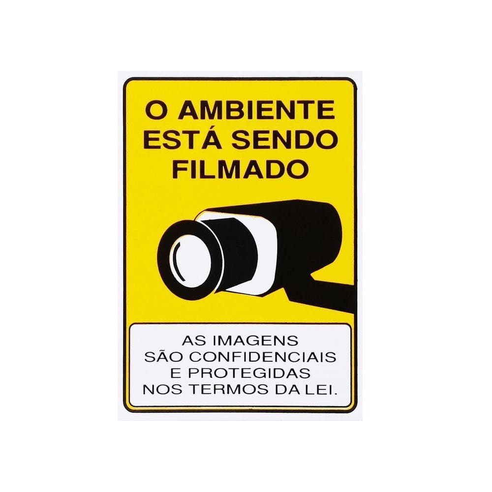 Placa Sinalização Ambiente Sendo Filmado 20X15