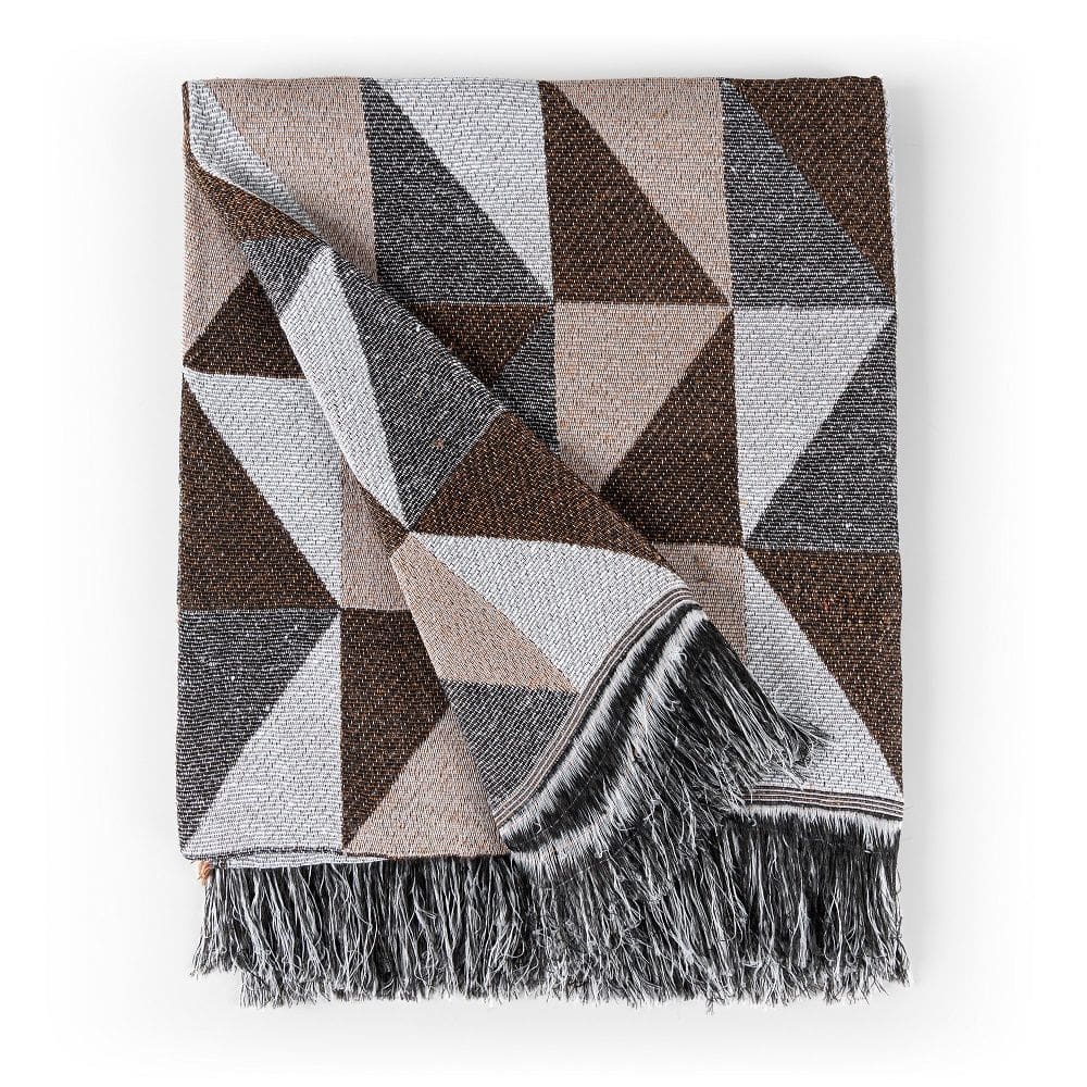 Manta Jacquard Misto com Franja 1,40 x 2,20 Dallas Caramelo