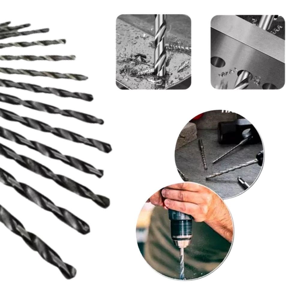 Jogo Com 150 Brocas De Aço Para Metal / Madeira / Concreto