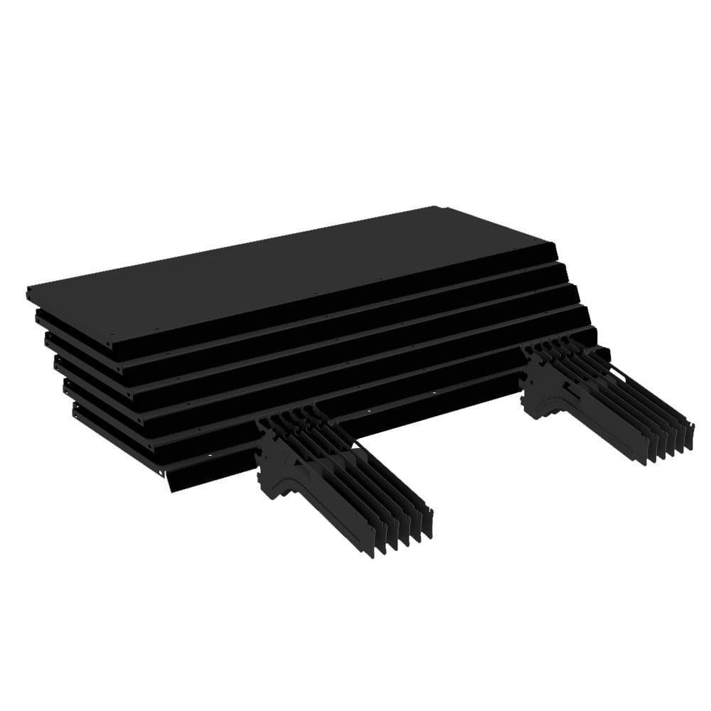 Kit 6 Bandejas Gondola Ponta FIT 40 Preto 6X 30x78 Pe Preto