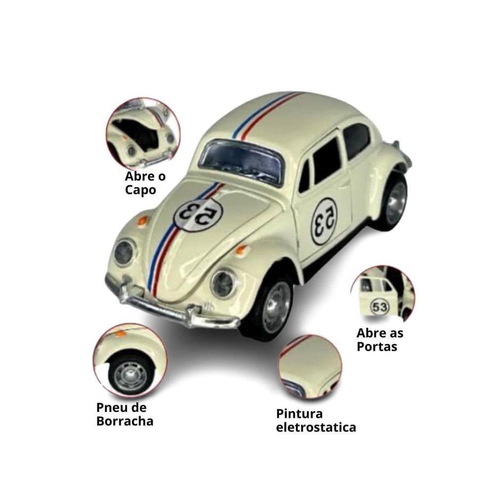 Super Carrinho Miniatura Fusca Herbie 53 O Filme Fricção